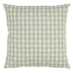 Coussin en coton vichy sauge 45x45cm - Campagne