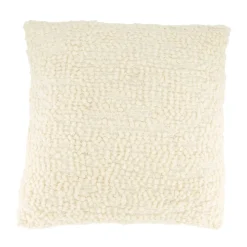Coussin en tissu bouclette crème 45x45cm