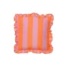 Coussin en tissu rayé rose et orange 45x45cm