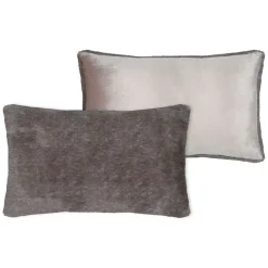 Coussin en tissu taupe 50x80cm - Harlow