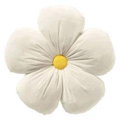 Coussin fleur en tissu blanc d40cm - Leander