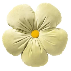 Coussin fleur en tissu vert d40cm - Leander