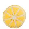 Coussin rond citron en tissu jaune d37cm