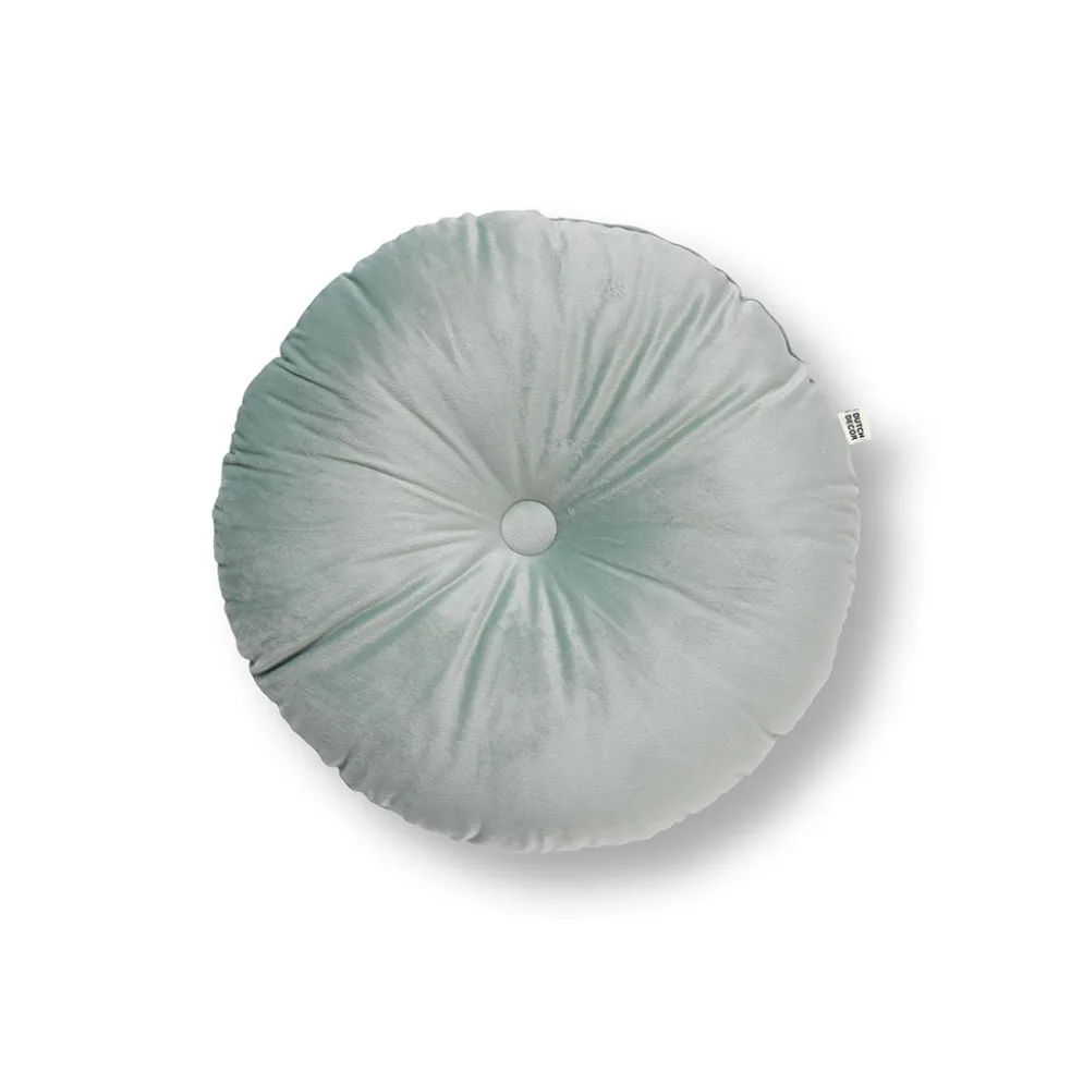 Coussin rond en tissu bleu d40cm - Olly