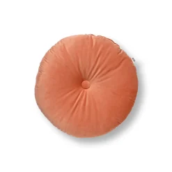 Coussin rond en tissu rose d40cm - Olly