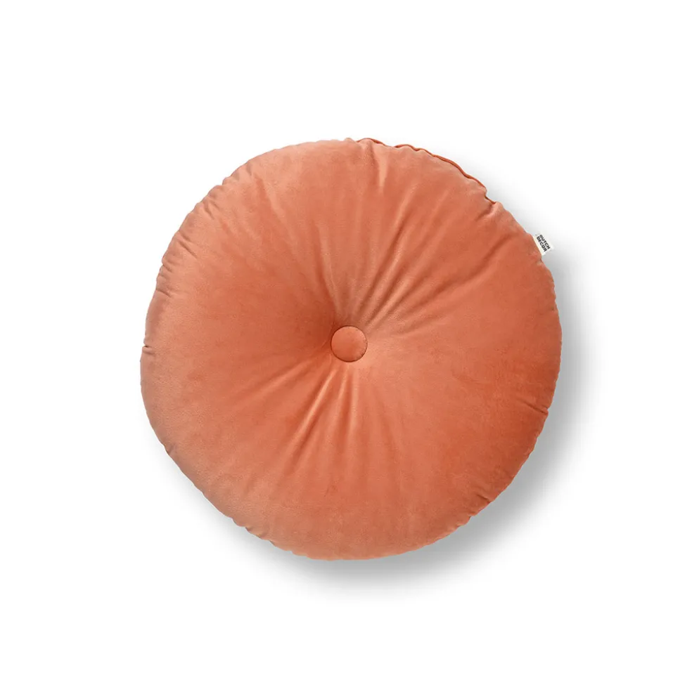 Coussin rond en tissu rose d40cm - Olly