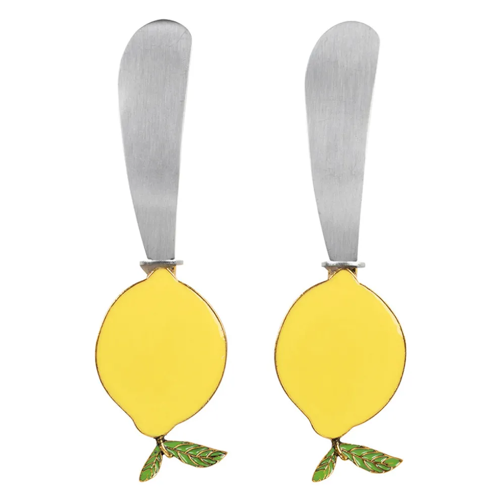 Couteau à beurre citron (x2) en inox jaune