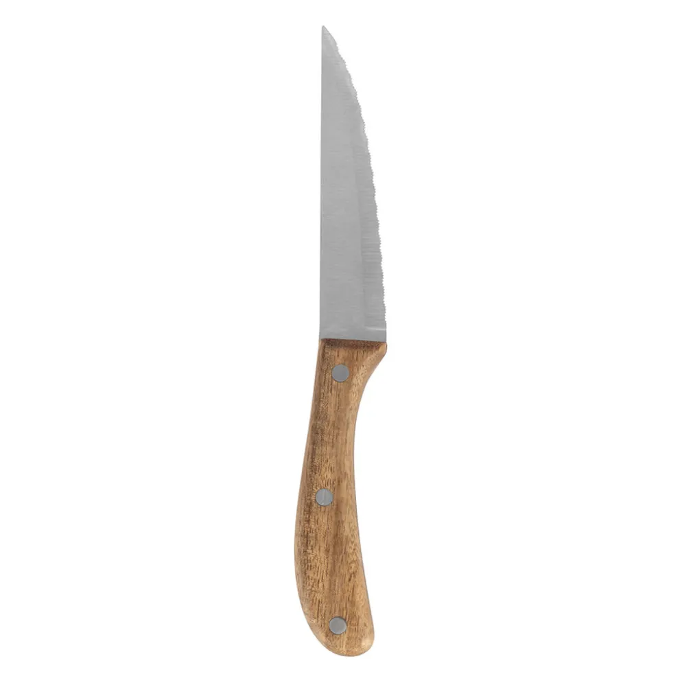 Couteau steak en inox et bois naturel - Ablis
