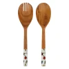 Couverts à salade en bois d'acacia rouge et vert - Ravanet