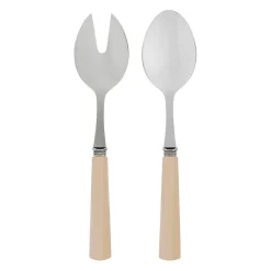 Couverts à salade en inox beige - Arbella