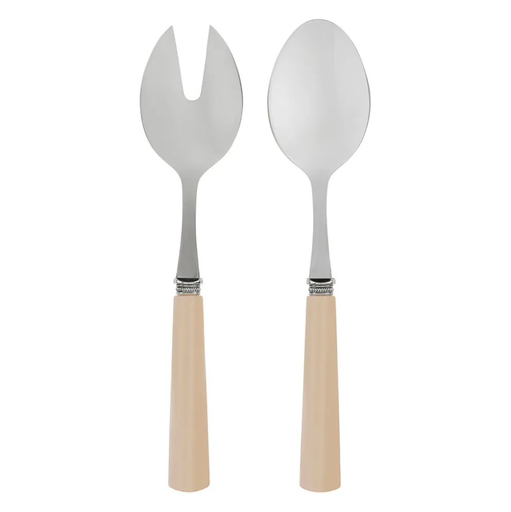 Couverts à salade en inox beige - Arbella