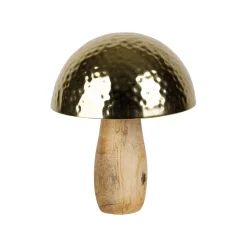 Déco champignon en manguier et fer doré h20cm - Cauterets