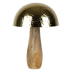 Déco champignon en manguier et fer doré h30cm - Cauterets