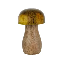Déco champignon en manguier naturel h8cm - Cauterets