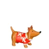 Déco chien en dolomite rouge et marron h10cm - Funny