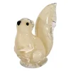 Déco écureil en verre beige h11cm