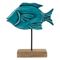 Déco dorade en manguier et fer bleu - Amarres