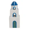 Déco led bâtiment grec en porcelaine bleu et blanc - Greeka