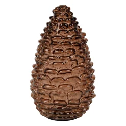 Déco led pigne en verre brun h26cm - Automnal
