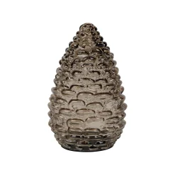 Déco led pigne en verre fumé h15cm - Automnal