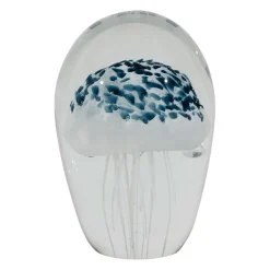 Déco méduse en verre bleu et blanc - Amarres