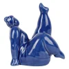 Décoration femme yoga en grès indigo h15cm