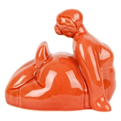 Décoration femme yoga en grès terracotta h12cm