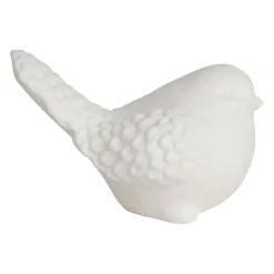 Deco led oiseau en grès blanc - Ilobo