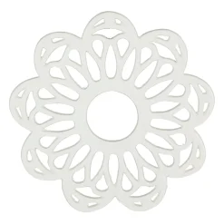 Dessous de plat fleur en fonte blanc cassé D20cm - Rhodonea