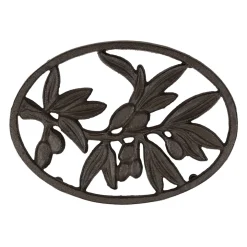 Dessous de plat olivier en fonte brun 24x18cm