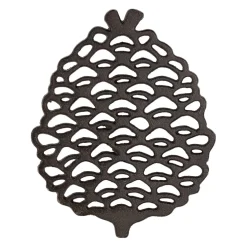 Dessous de plat pomme de pin en fonte brun 18x22cm