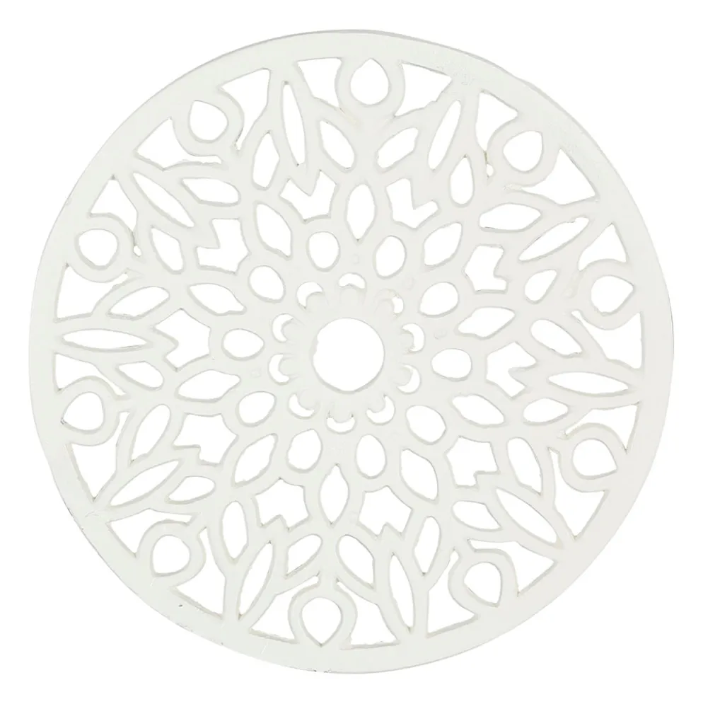 Dessous de plat rosace en fonte blanc cassé D20cm - Rhodonea