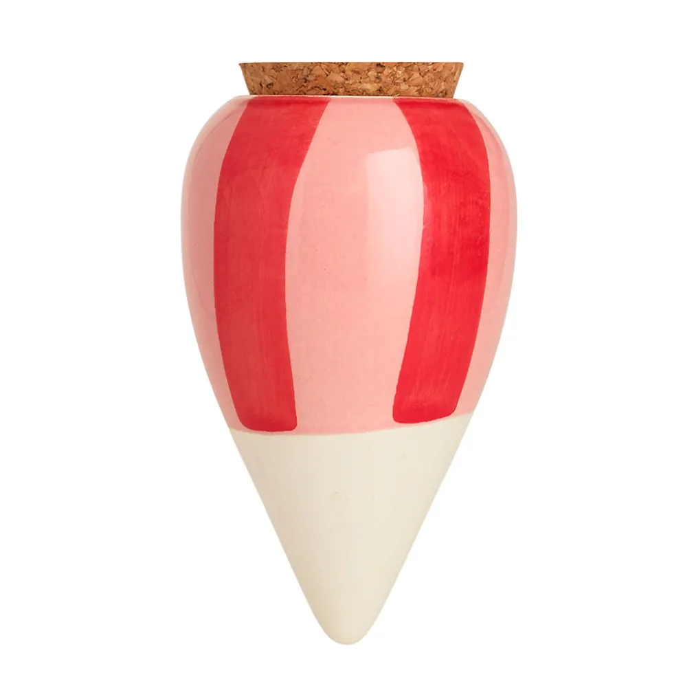Diffuseur d'eau en argile rayé rose et rouge 25cl - Olla