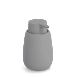 Distributeur de savon en céramique gris h14cm