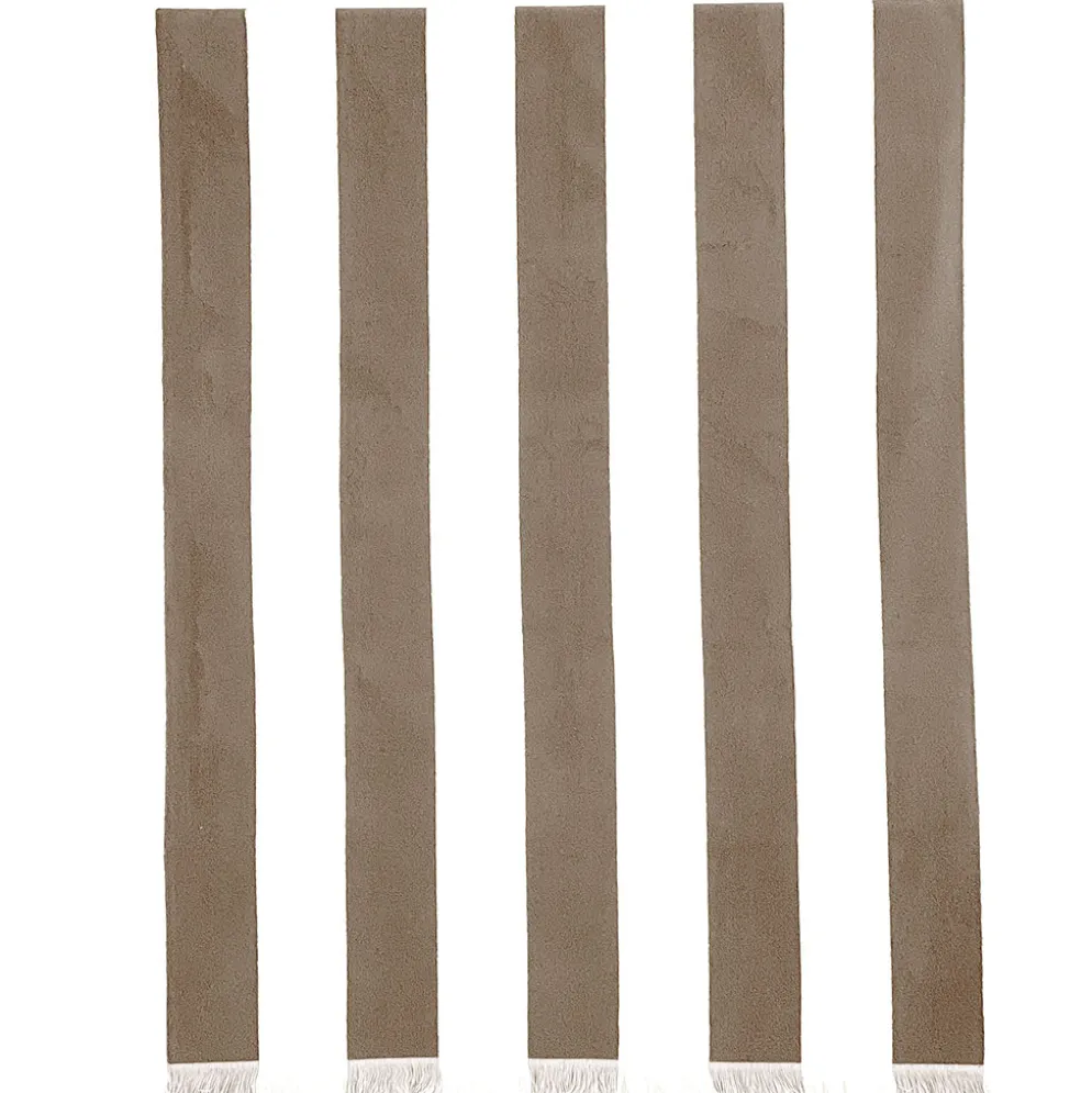 Drap de plage en coton rayé lin et blanc 90x170cm - Porto