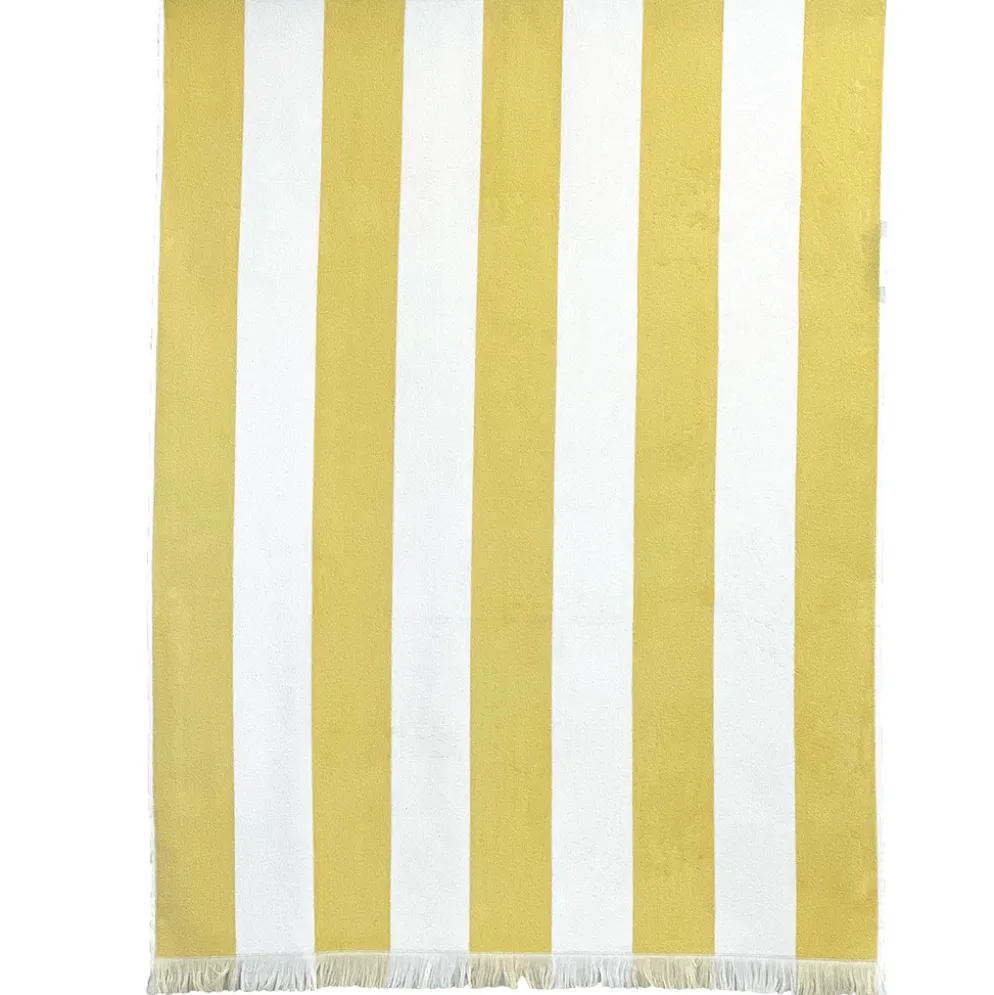 Drap de plage rayé en coton paille 90x170cm - Porto
