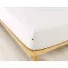 Drap housse en flanelle de coton neige 160x200cm - Candice