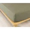 Drap housse en flanelle romarin 160x200cm - Candice