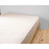 Drap housse en gaze de coton unie pampa 160x200cm - Gaia