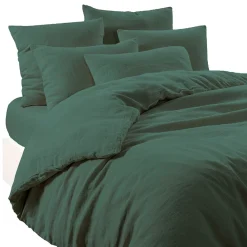 Drap housse en lin et coton pigeon 140x200cm - Limy