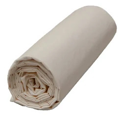 Drap housse en percale de coton beige 140x200cm - Venezia