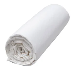 Drap housse en percale de coton blanc 140x200cm - Venezia