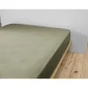 Drap housse romarin en gaze de coton 160x200cm - Gaia