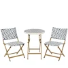 Ensemble table et 2 chaises de jardin en résine bleu - Bellano