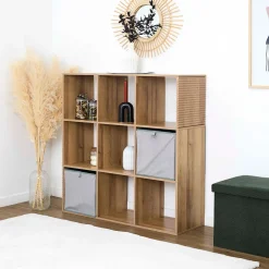 Etagères modules 9 cases en bois h99cm - Tiphaine