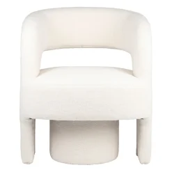 Fauteuil avec tabouret bouclette ecru - Organic