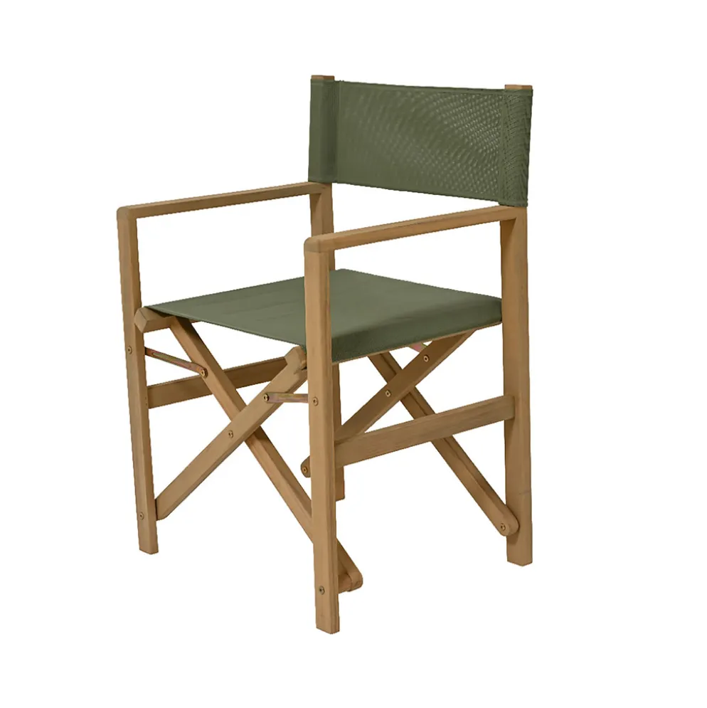 Fauteuil de jardin pliant en bois d'acacia vert - Liverno