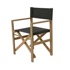 Fauteuil de jardin pliant en bois d'acacia anthracite - Liverno