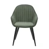 Fauteuil de salle à manger en velours côtelé kaki - Ben