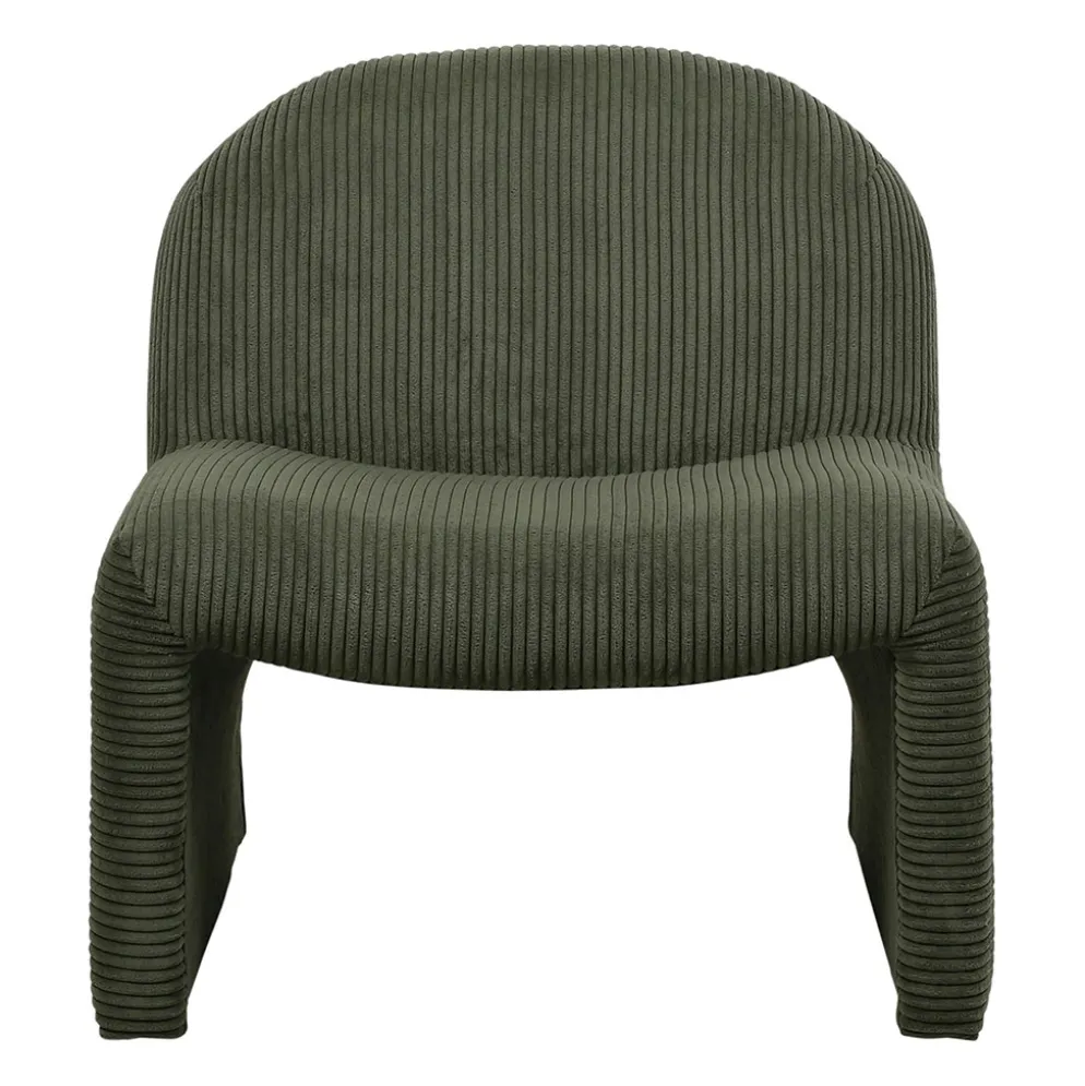 Fauteuil en tissu côtelé vert - Minimal
